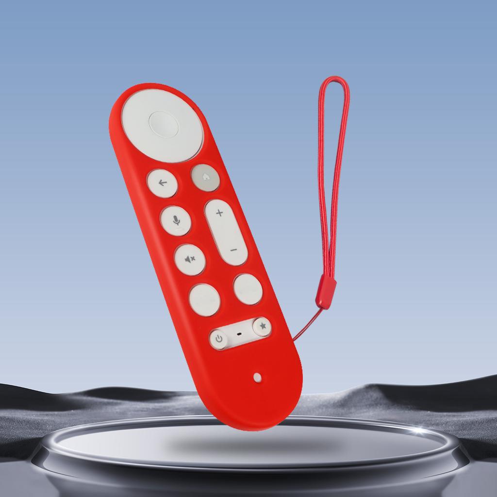 For Google TV Streamer Voice Remote Silicone Case TV Accessories Remote Control Protective Cover with Strap