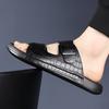 Fashion New Soft Sole Quality Leather Non-Slip Slippers Brand Mens Beach Slippers Comfortable Summer Breathable Classics Vacation Shoes
