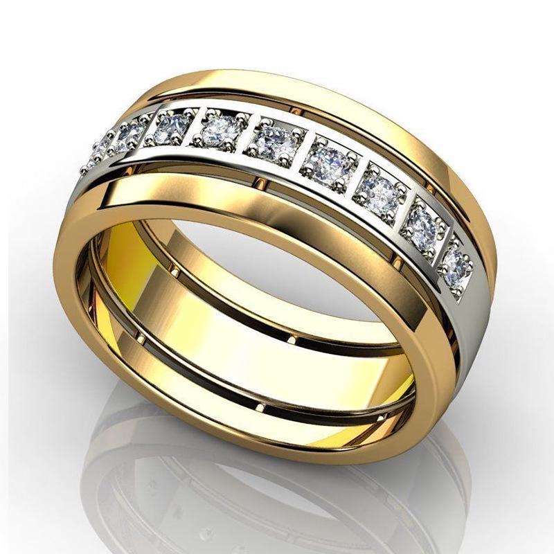 Cao Shi Trendy Unisex Two-Tone Rings - European & American Minimalist Couple Style