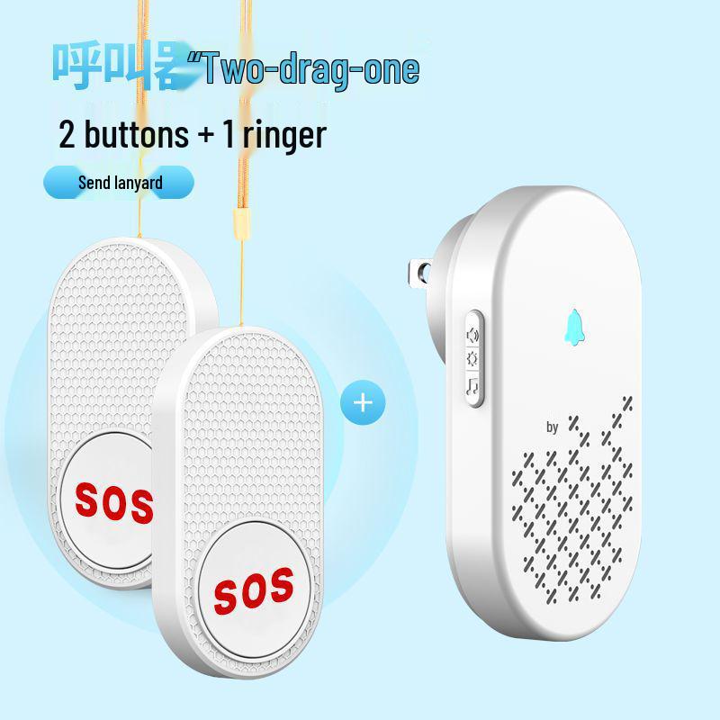 Wireless Long-Distance Smart Doorbell for Home & Office - One-to-Two Remote Control with Adjustable Volume for Elderly Assistance