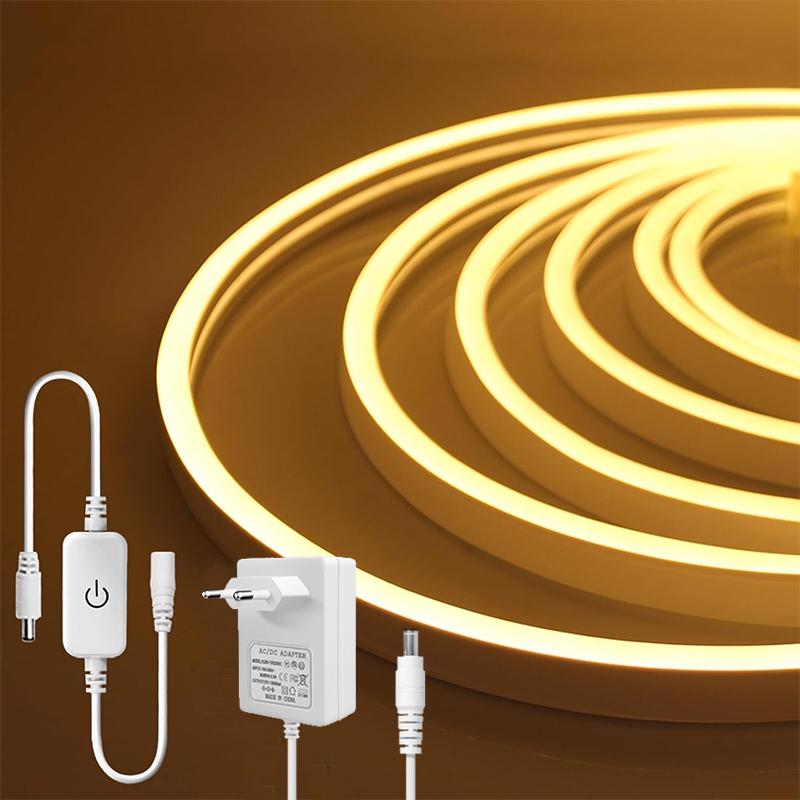 MALITAI LED Neon Light Strip 12V Touch Switch Neon Sign 12V Lamp Tape Kitchen Cabinet Wardrobe Mirror Backlight Lamp With EU Plug