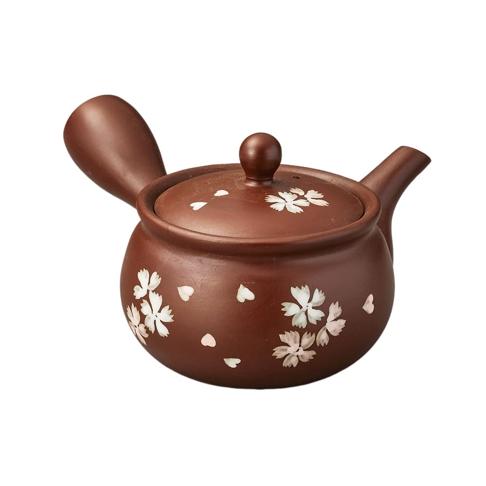17 x 14 x 9 Tea Clay Flat Pot with Nadeshiko Pattern Tokoname Made in Stylish Ale-net Teapot, cm, 330cc, (Refreshing Mesh), Ceramic, Ware, Japan,