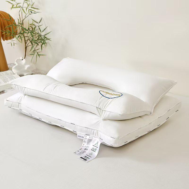 Cotton Double Layer Neck Support Pillow Side Sleepers Comfortable Bedding Core Home Hotel Use