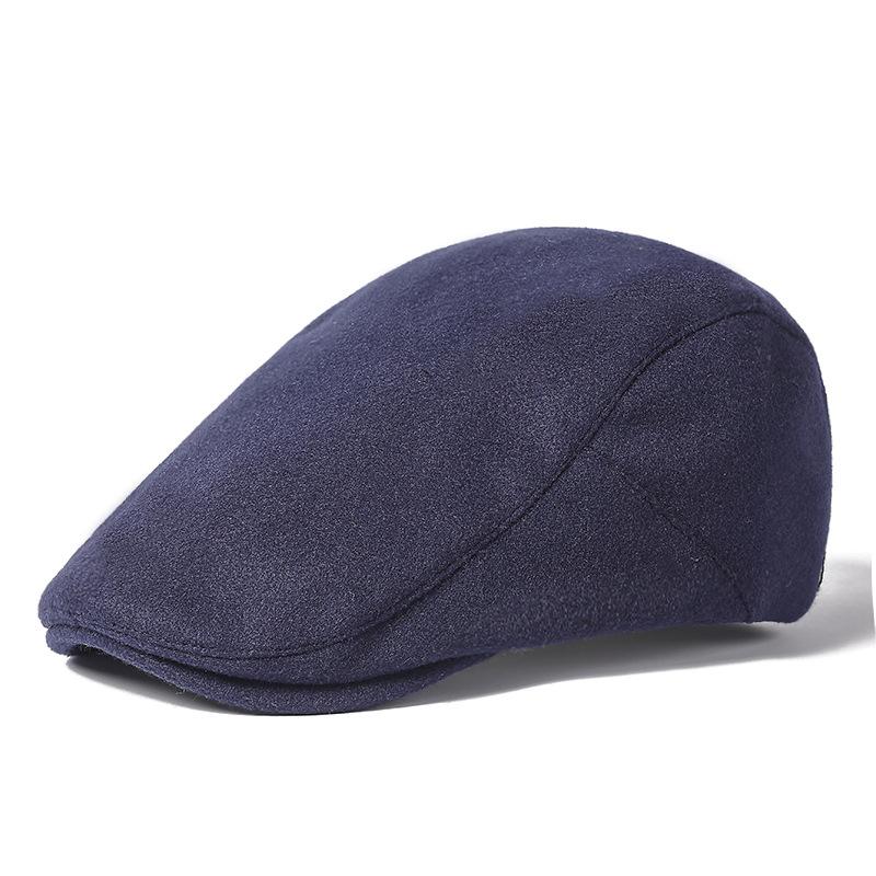 Solid Color Duck Tongue Hat Winter Warm Forward Cap Thickened Warm Beret Ladies Retro Hat