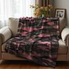 Gingham Orange Citrus Slice Anime Cartoon Flannel Blanket Soft Warm Throw for Bedroom Sofa Car Kids Holiday Gift