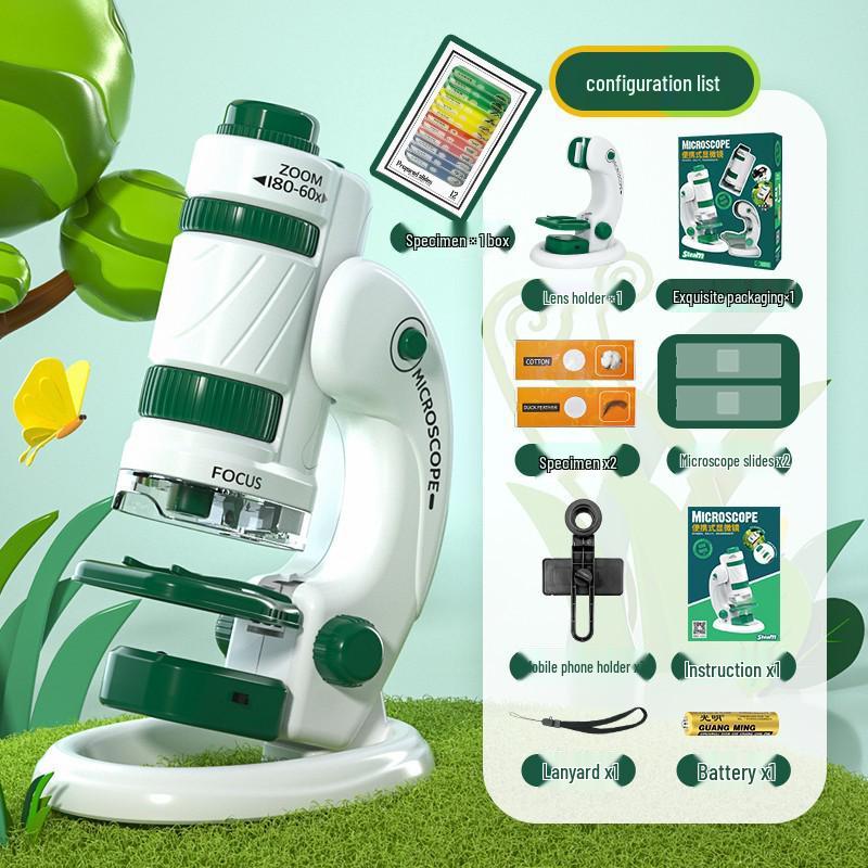 Portable Kids' Microscope Science Kit - Educational Toy for Primary & Middle School Students, Perfect Gift for Boys & Girls