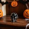 Halloween Totenkopf Schmuckstück, Außerirdischer Totenkopf Form Figur aus Kunstharz, Realistische Knochen Detail Skulptur Tischdeko Party Dekoration