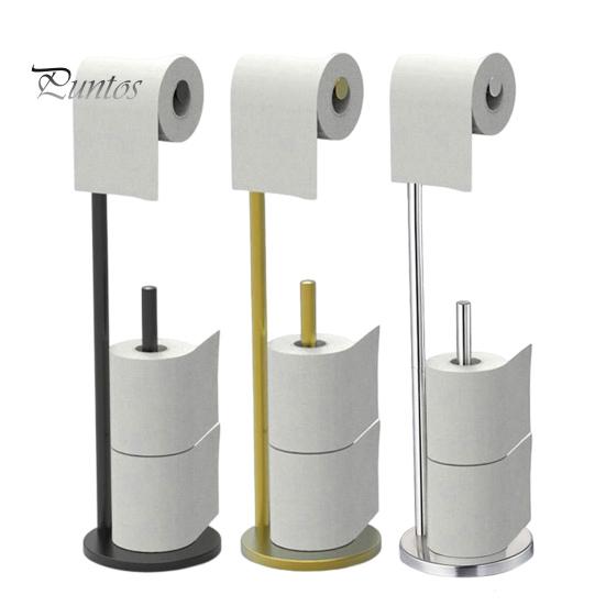 Freestanding Toilet Paper Holder with Non-Slip Stable Base Easy Assembly Large Capacity Bathroom Roll Paper Stand