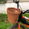 Dětský Ručně Tkaný Cyklistický Koš na Řídítka Kolo Nákladní Koš Pro Dívku s Koženými Pásky, Odnímatelný