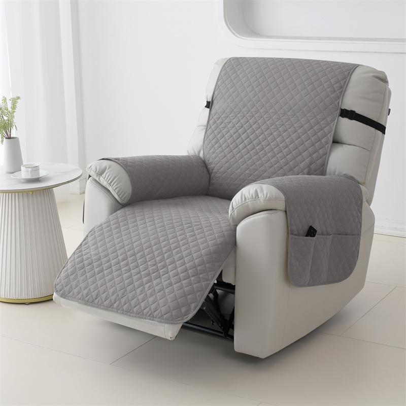 1Seater Wear Resistance Recliner Cover Solid Color Quilted Armchair Slipcover Pet Kids Accent Couch Cushion Living Room Hotel
