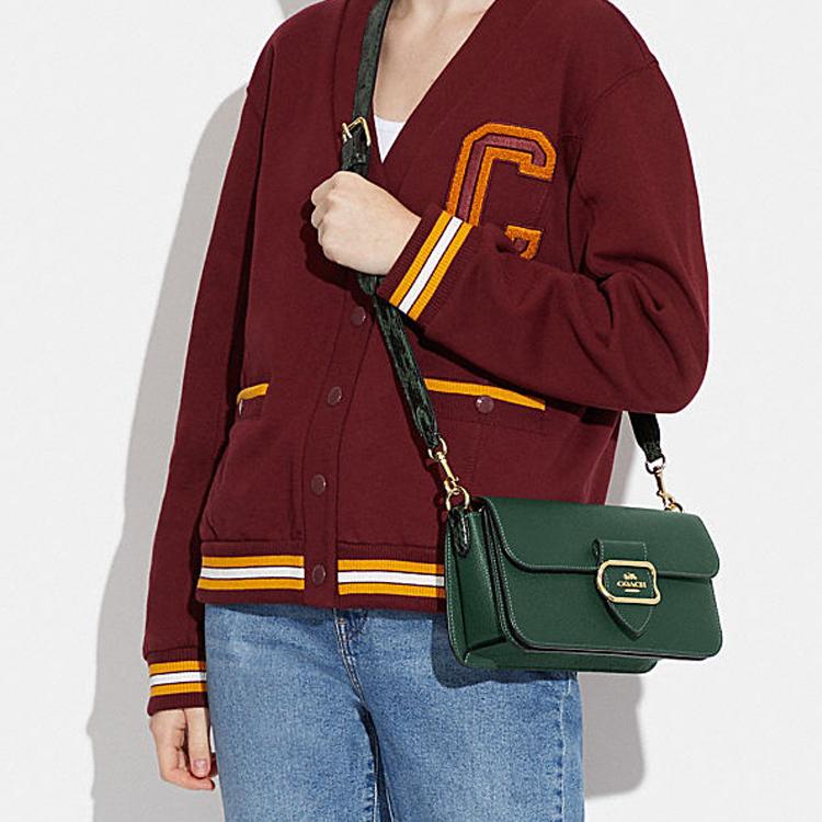 Coach Bolso Bandolera Portátil de Piel de Vaca, Bolso de Hombro para Mujer Color Verde Oscuro (Unisexo) Bolsos Cruzados CE561 IMV1Y