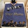 1PC The Rookie Custom Name Patterned Flannel Blanket Suitable For All Seasons For Home Decor Warmth And Comfort Gifts Holiday Present