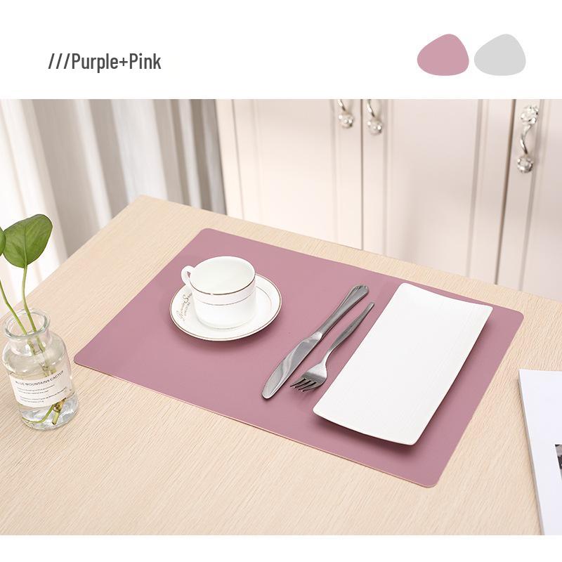 Double-Sided Luxury Nordic Leather Table Mat: Waterproof, Oil-Proof, Heat-Insulating, Non-Slip, Rectangular Design