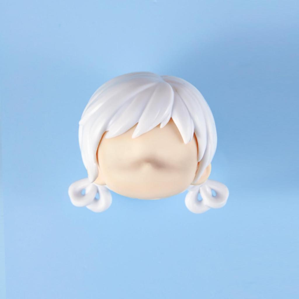 YMY Ob11 Obitsu Jointed Doll Head Toy BJD Head Accessories with Glass Eyes and Full Head Makeup for Halloween Boys and Girls 1/12