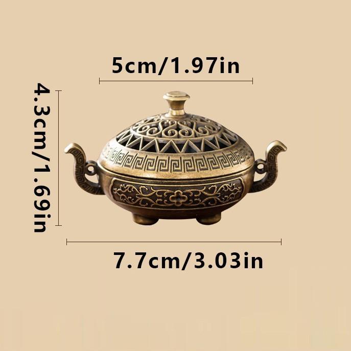 Alloy Creative Chinese Incense Burner - Indoor High-End Metal Ornament for Coils
