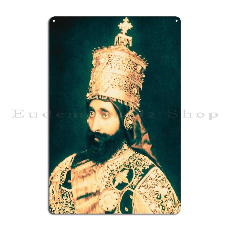 Хайле Селасси Металлическая табличка Паб Стена Паб Дизайнер Пещера Бар Эфиопия Тафари Маконнен Жестяная табличка Постер 20x30cm