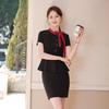 Women's Summer Professional Pant Suit Set - Short Sleeve Work Uniform for Receptionists and Beauticians
