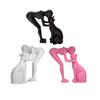 3D Printed Minimalist Woman Petting Cat Figurine Black White Love Statue Modern Art Sculpture for Desk Shelf Home Decor Creative Gift for Couples