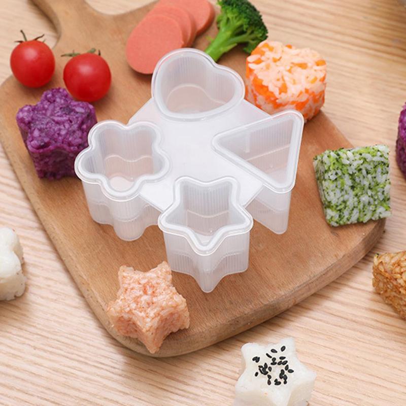 

4 в 1 мультяшное сердце звезда сливовый цвет треугольной формы суши рисовые шарики формы для DIY кухонные суши инструменты