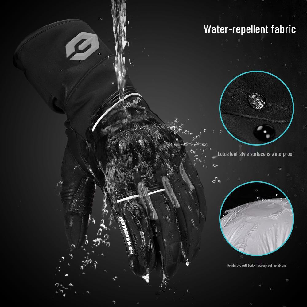 IRONRIDE Plus Velvet Anti-Fall Motorcycle Riding Gloves - Non-Slip, Warm, Off-Road Autumn/Winter Gear.