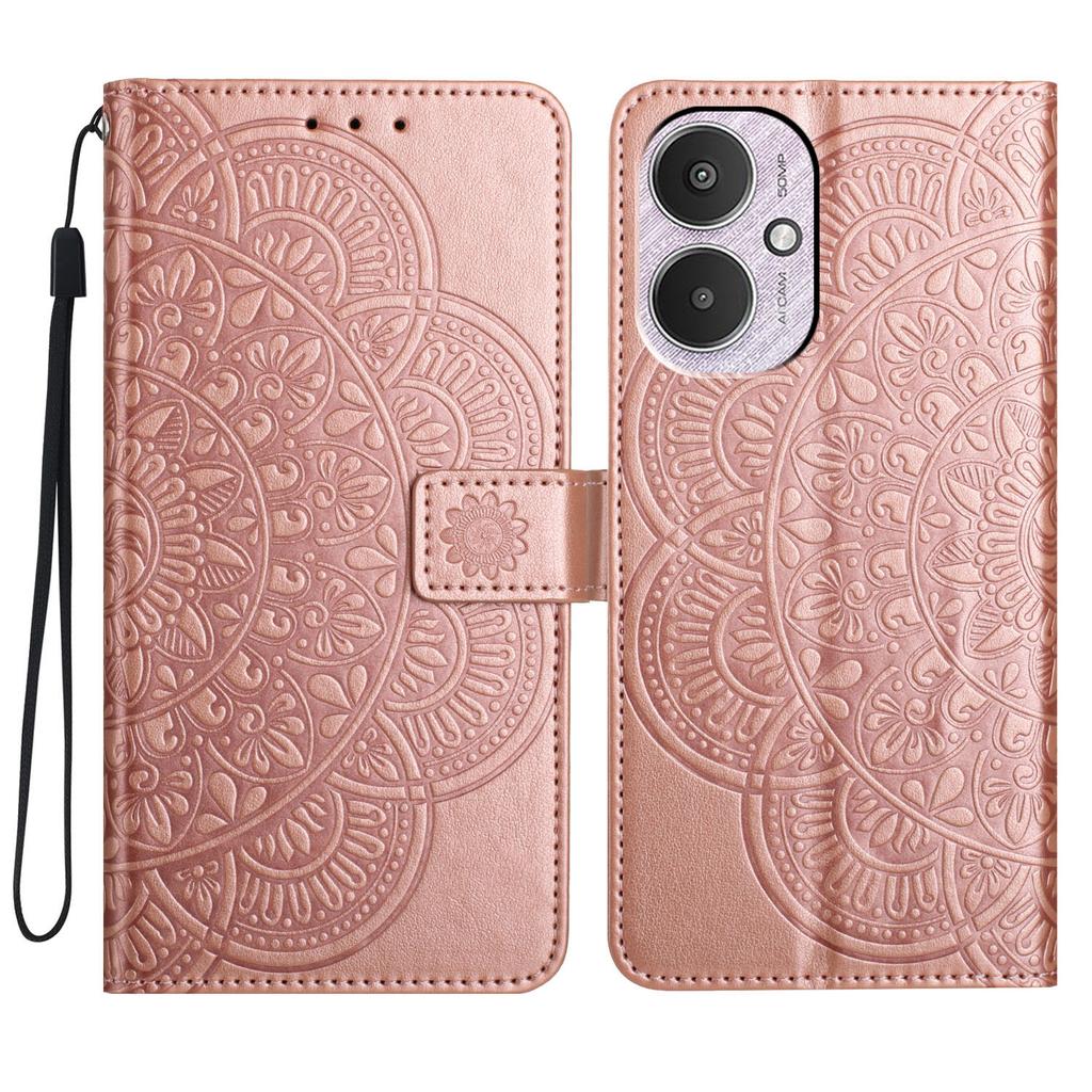 For Xiaomi Redmi 13C 4G/5G/13R 5G/Poco M6 5G/Poco C65 4G Case PU Leather Mandala Imprinted Phone Cover