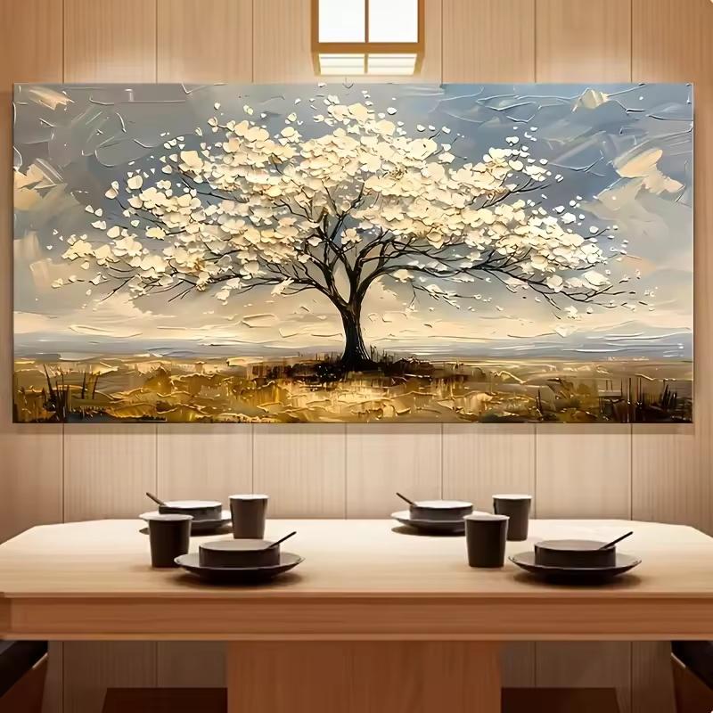 Large Texture Abstract Tree Canvas Painting Modern Landscape Wall Art  Tree of Life Posters and Prints for Living Room Decor