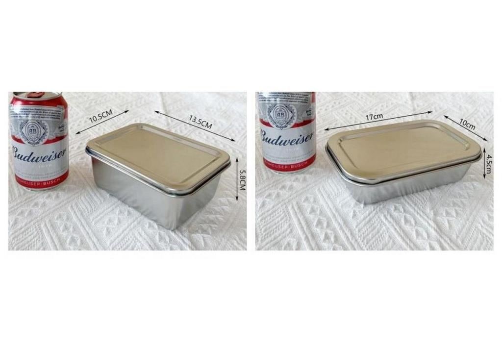 304 Stainless Steel Food Sample Box with Lid for Schools and Restaurants - Quick Fresh Keeping