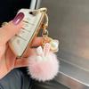 Keychain Rabbit Ear Soft Plush Ball Charm Key Chain Car Keys Bags Backpacks Kids Travel Accessories Stress Relief Gift