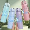 1PC Basketball Heartbeat Sport Line Art Print 750ml Color Plastic Sports Water Bottle Leakproof Flip Straw Lid Suitable for Sports Office Home Use