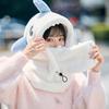 Women Winter Hat Full Protection Cartoon Shark Shape Thickened Plush Drawstring Adjustment Windproof Warm Outdoor Skiing Cap
