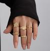 Retro Punk Exaggerated Open Finger Rings for Women Men Geometric Gold Silver Color Knuckle Joint Ring Set 2025 New Jewelry Accessories