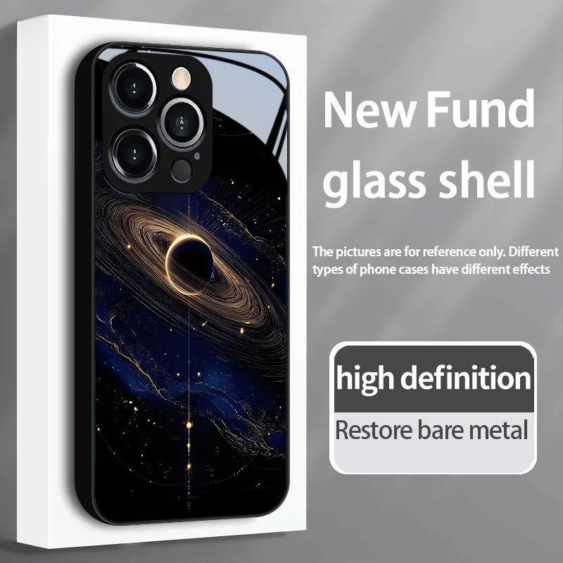 Tempered glass phone case suitable for iPhone 17 16 15 14 13 12 11 Pro/ Max /Plus anti-fall and shockproof back cover