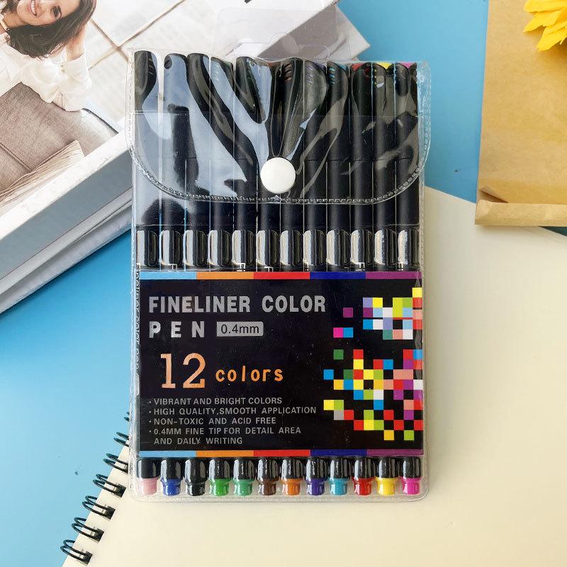 

Цветные ручки-линеры с игольчатым наконечником - Набор ручек на водной основе для рисования и ведения дневника Colorful