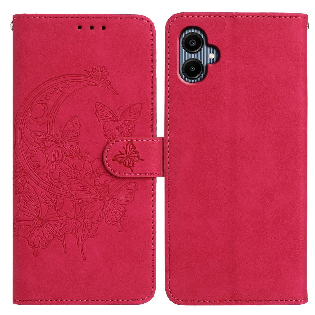 For Samsung Galaxy A06 4G Case Butterfly Flower Imprinted PU Leather Wallet Stand Phone Cover