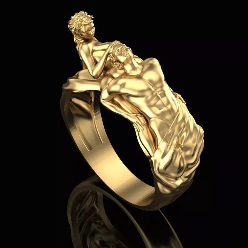 Popular Fashion Rings with Exquisite Creativity, Multi Person Couples' Palm Sized Beauties, Exaggerated Series of Character Rings