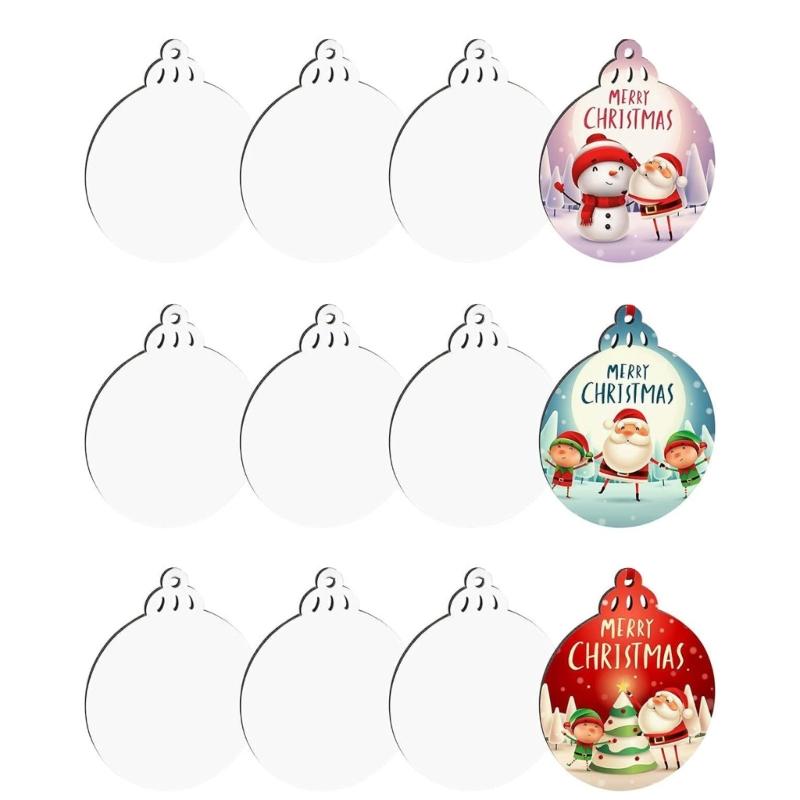 12 Pieces Sublimation Blanks Ornament Heat Transfer Pendant Personalizable Christmas Tree Decoration for Festives Season