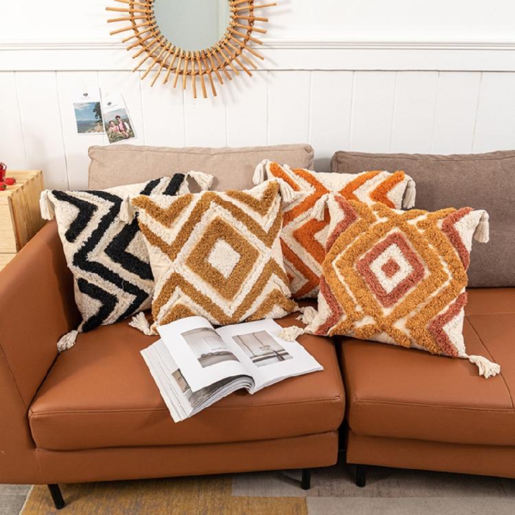 Nordic Style Throw Pillow Covers Bohemian Diamond Tufted Pillow Cushion Cover
