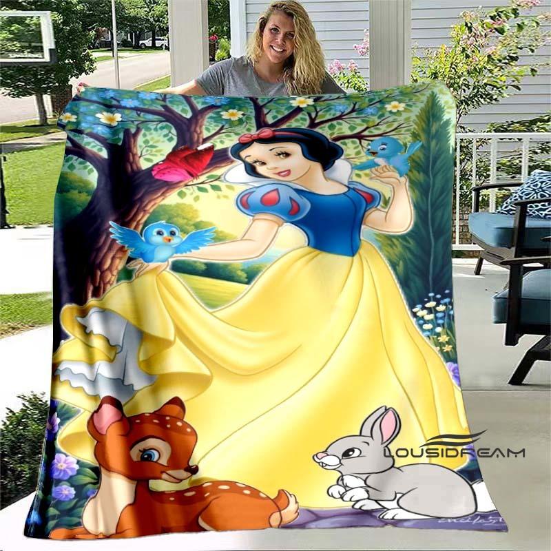 Cartoon Snow White and Seven Dwarfs Blanket, Super Soft Flannel Blanket, Perfect for Travel, Bedding, Sofa Blanket, Birthday Gif