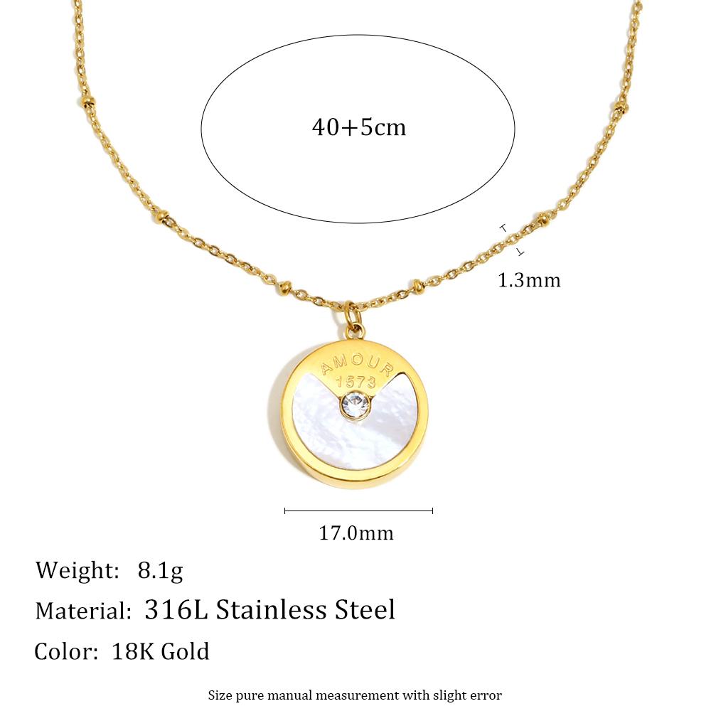 

MamacitaSlay 316L Stainless Steel Zircon Shell Letter Pendant Necklace Party Waterproof Jewelry Women s Elegant Neck Jewelry 45cm золотой