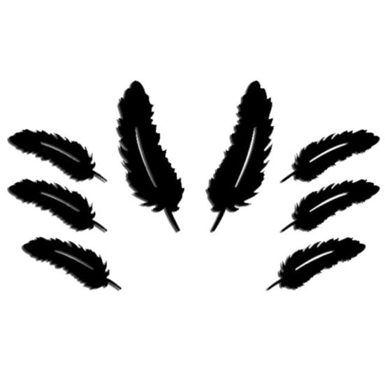 

8Pcs/Set Зеркало в форме пера DIY Декоративная наклейка на стену для гостиной чёрный
