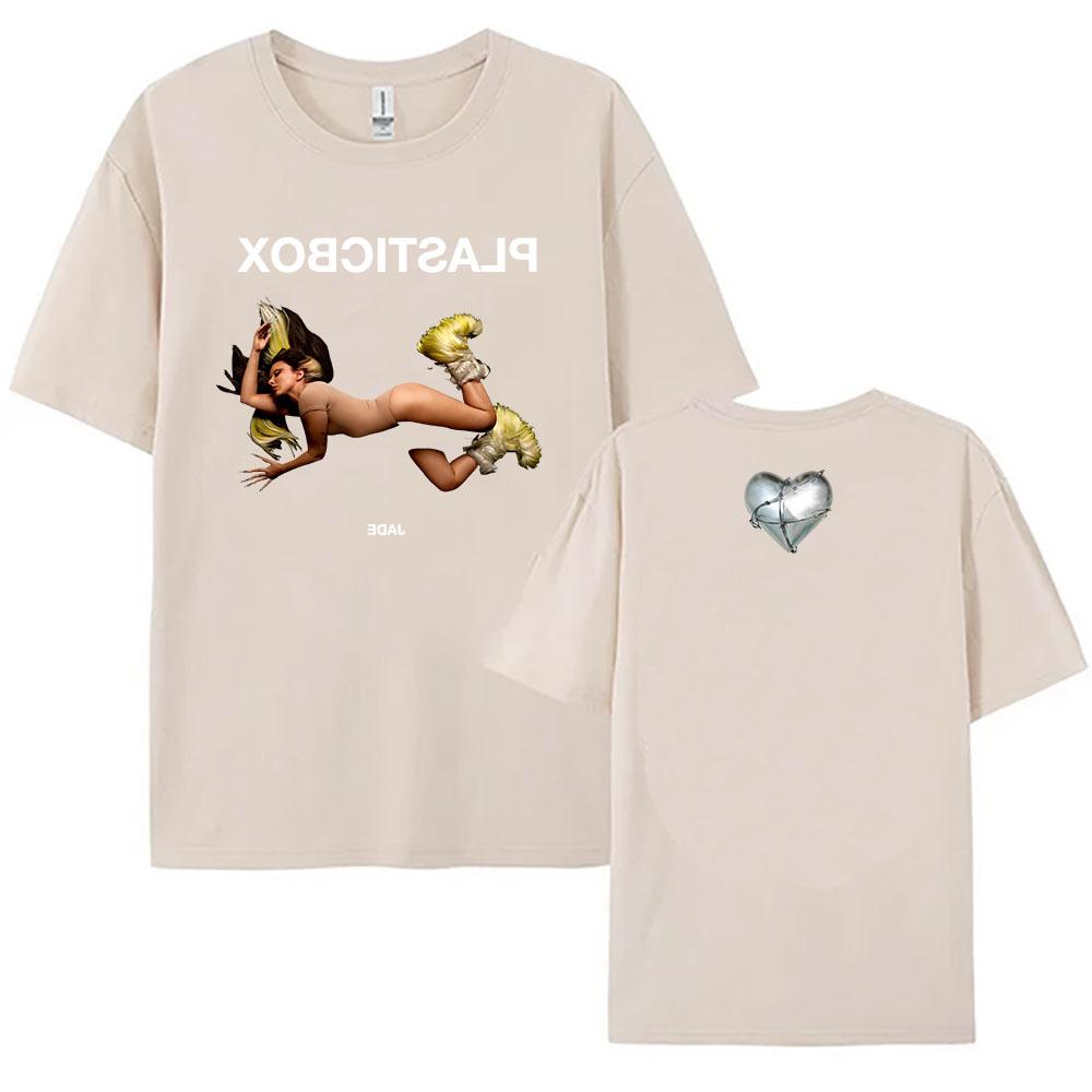Jade Plastic Box T-shirt Cotton Short Sleeve Fashion Female Tshirts Singer Graphic Printing Clothing Unisex Streetwear Women Tee