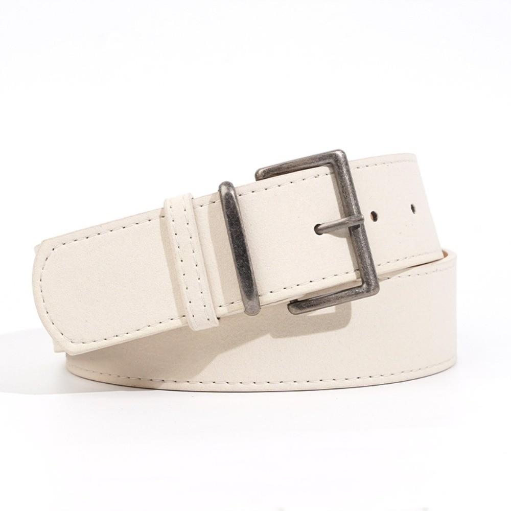 Casual Suede Leather Belt Pin Buckle Waistband Versatile Thin Waist Belt  For Women