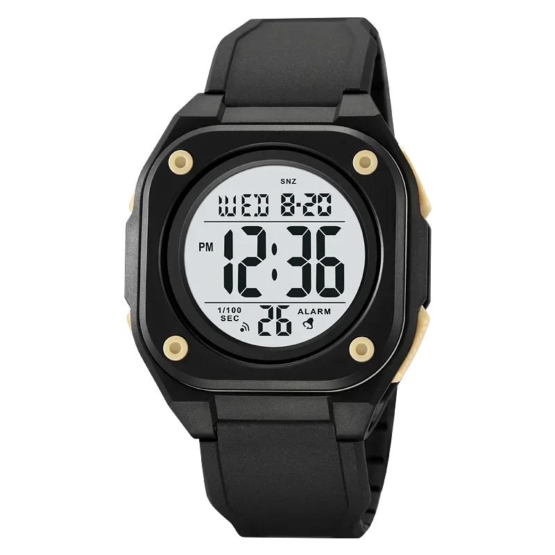 SKMEI Casual Stopwatch Date Week 5Bar Waterproof Wristwatch Alarm Clock Fashion LED Light Countdown Digital Mens Sport Watches