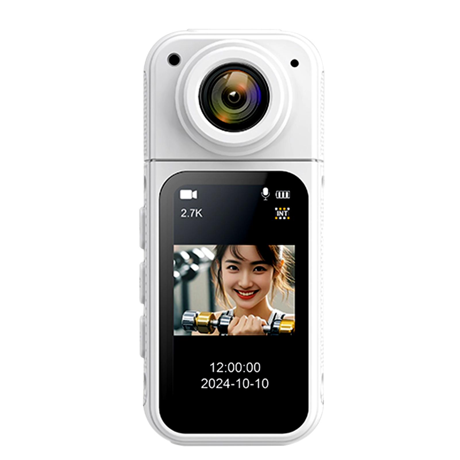 

1.47 IPS Screen Action Camera 2.7K Video Thumb Camera with 180°Rotatable Lens Support Wi-Fi Magnetic Attachments for Daily Trav білий