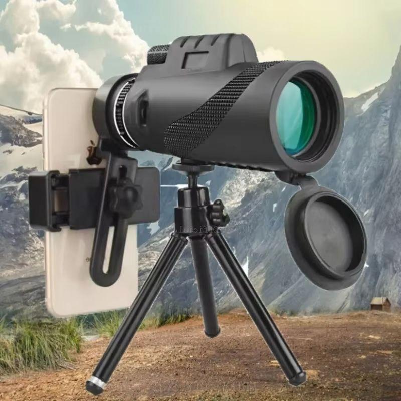 80x100 Telescope Long Range Bak4 Prism Monocular With Tripod Phone Clip Hunting Camping Bird Watching