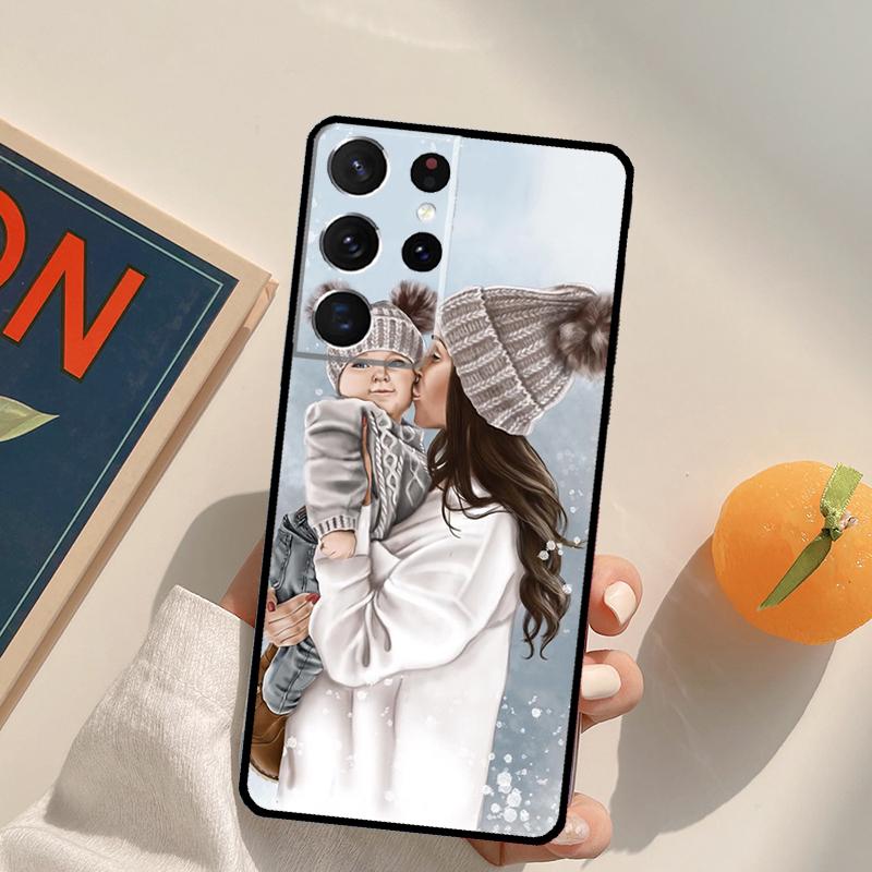 Mom Daughter Girl Son Dad Phone Case For Samsung Galaxy S26 S25 S20 S21 S22 S23 S24 Ultra S10 Plus S25 FE Back Cover