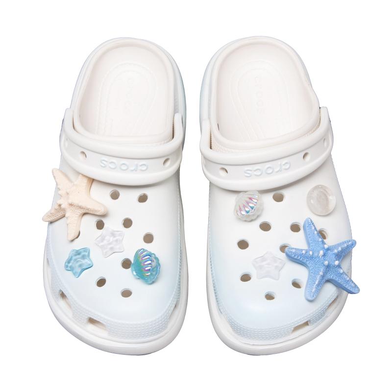 Crocs Sea Salt Milk Foam EVA Simple and Atmospheric Hole Shoes Unisex White