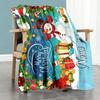Merry Christmas Snowman Customize Your Name Blanket Lightweight Personalized Blanket Soft Warm Cozy Great for Nap Bedding Seaside Chair All-Season Use