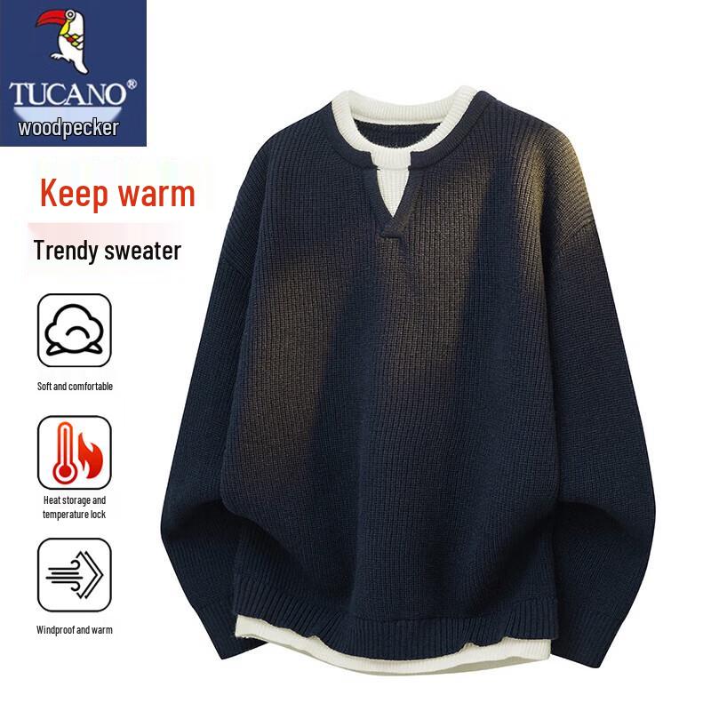 TUCANO Men s Pullover Round Neck Sweater 3XL темно-синий
