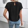 Dámské ležérní a elegantní tričko s krátkým rukávem a mašlí v boho barvě